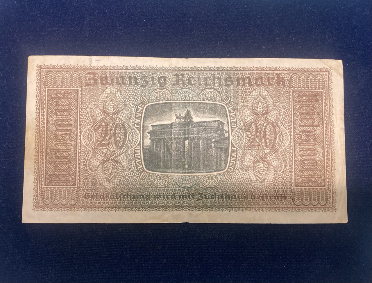 Банкнота 20 рейхсмарок 1939. Германия.