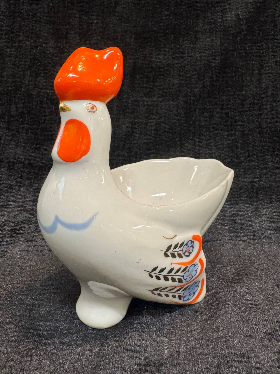 Статуэтка фарфоровая Петушок Солонка Горчичница икорница