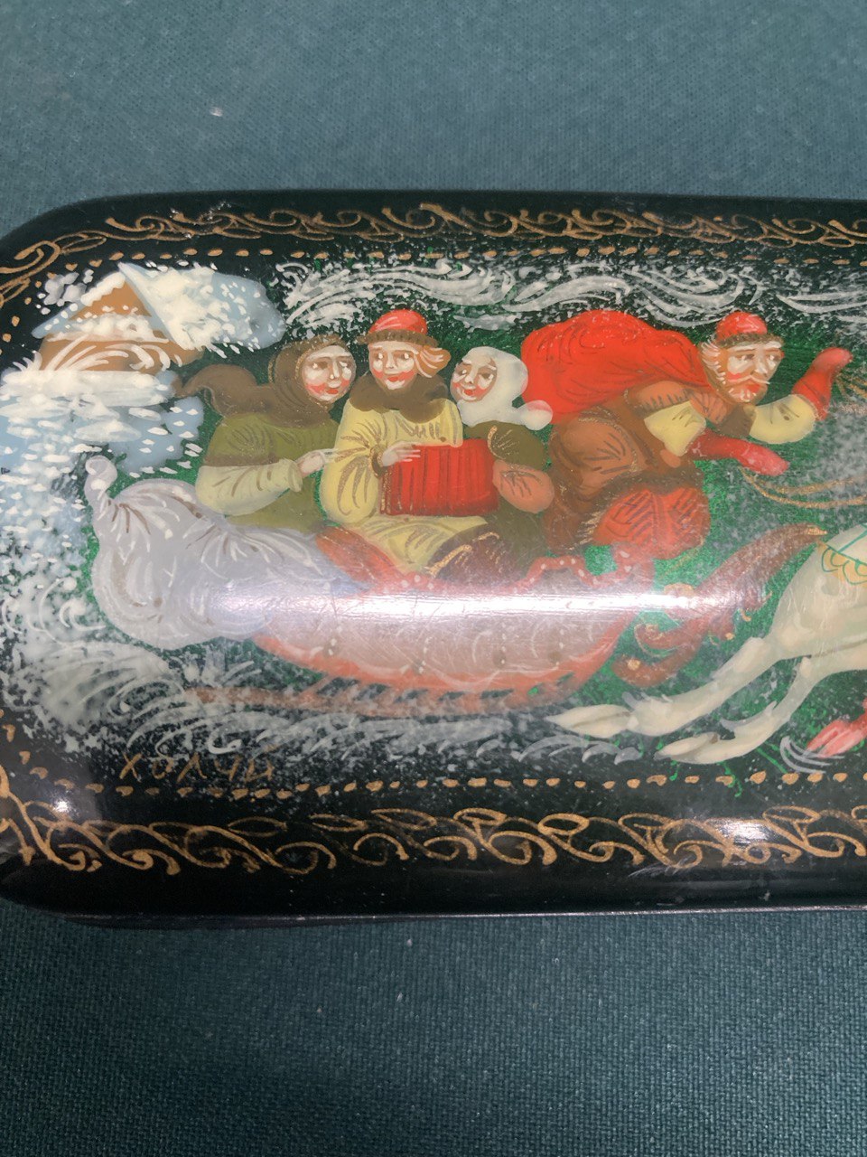 Очечник . Пластик, роспись,лак. СССР.