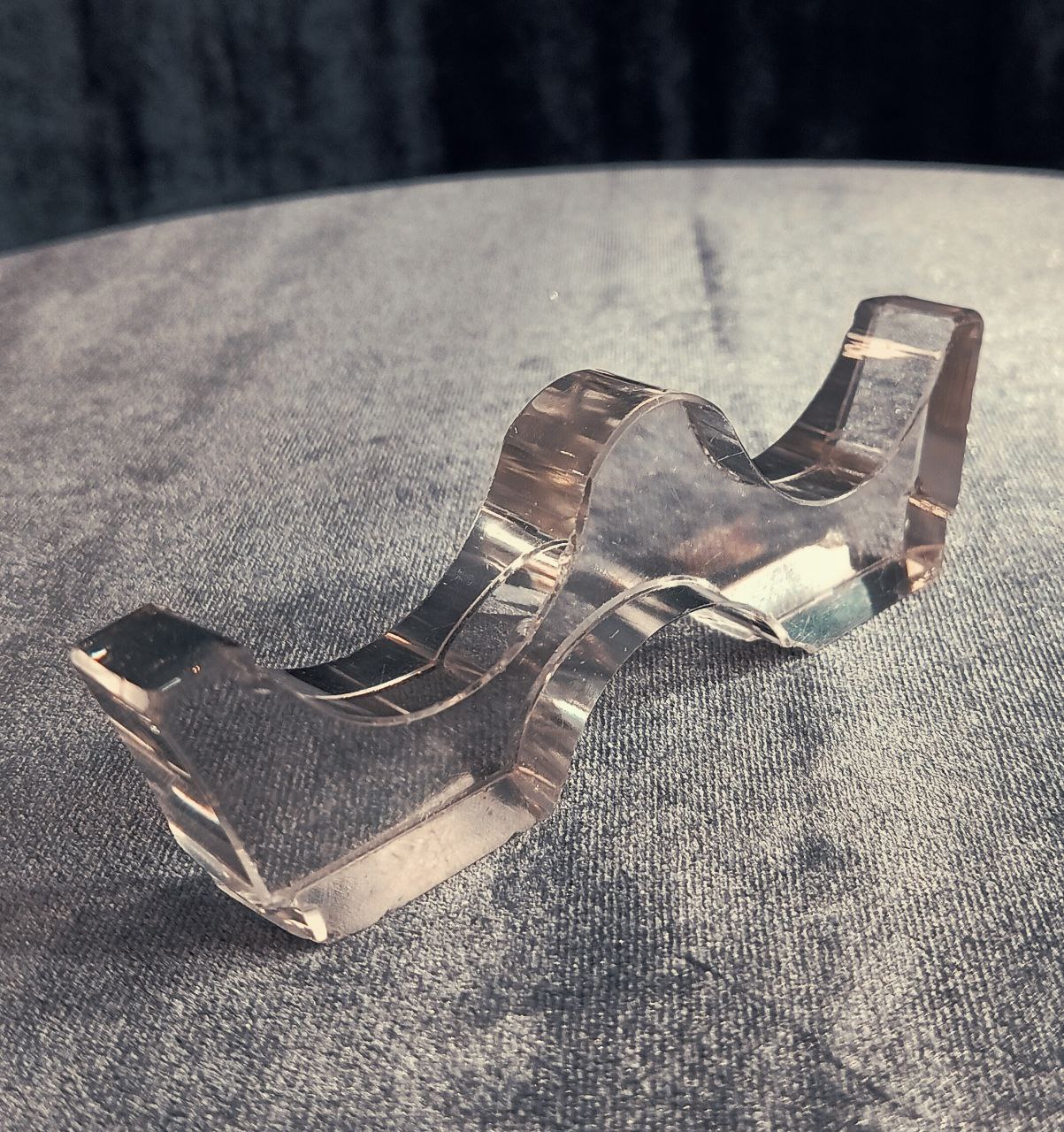 Подставка стеклянная для столовых приборов (с 2 выемками), Мальцовский завод, Российская Империя, 10 см