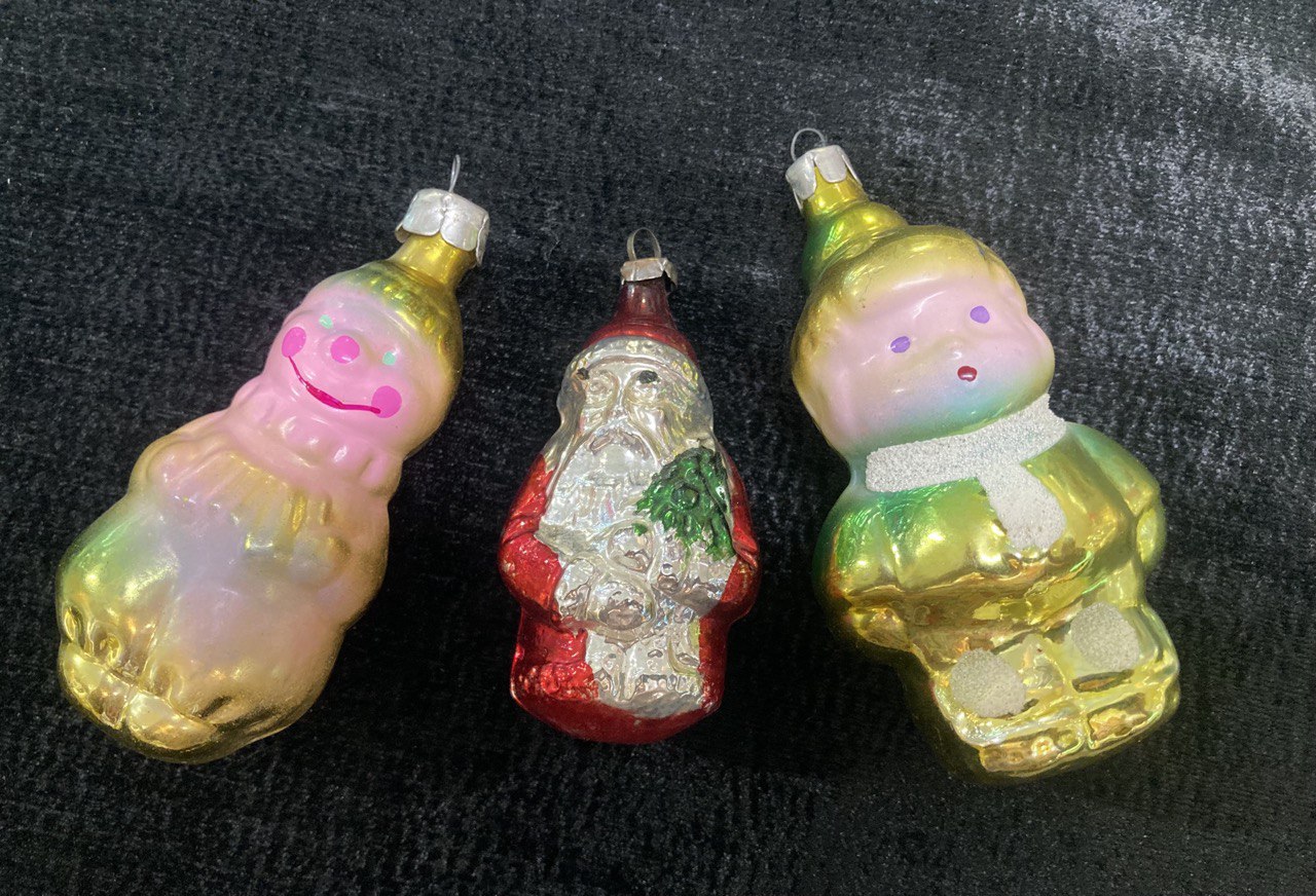 Игрушки елочные. Стекло СССР.