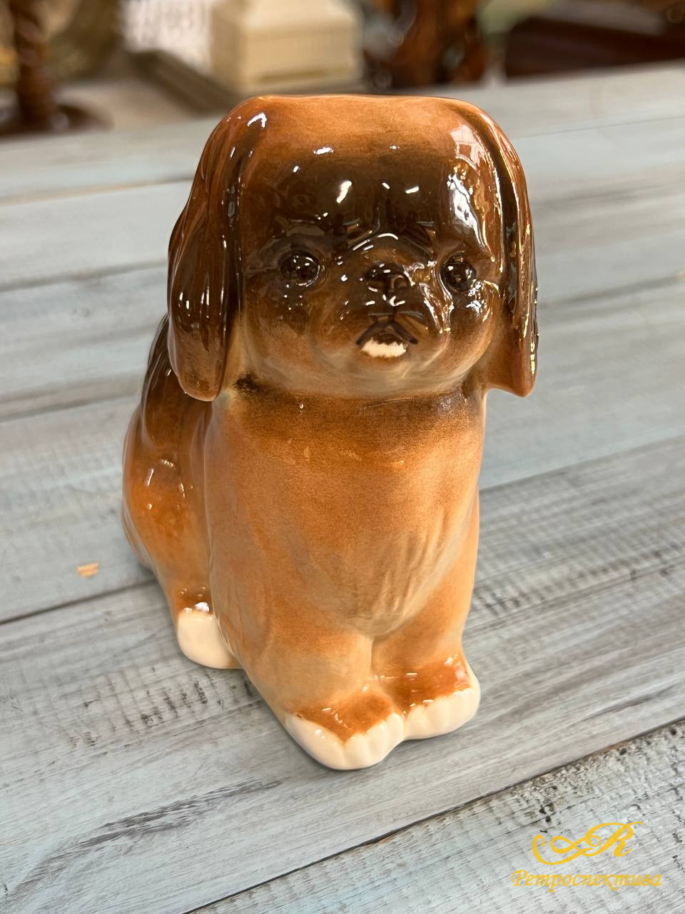 Пекинес, фарфор, ЛФЗ, высота 13 см.