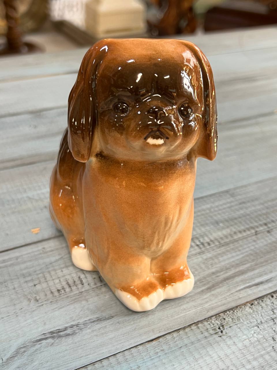 Пекинес, фарфор, ЛФЗ, высота 13 см.