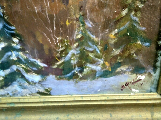 Картина "Церковь на берегу", Художник М.Федулов, 1909 г.