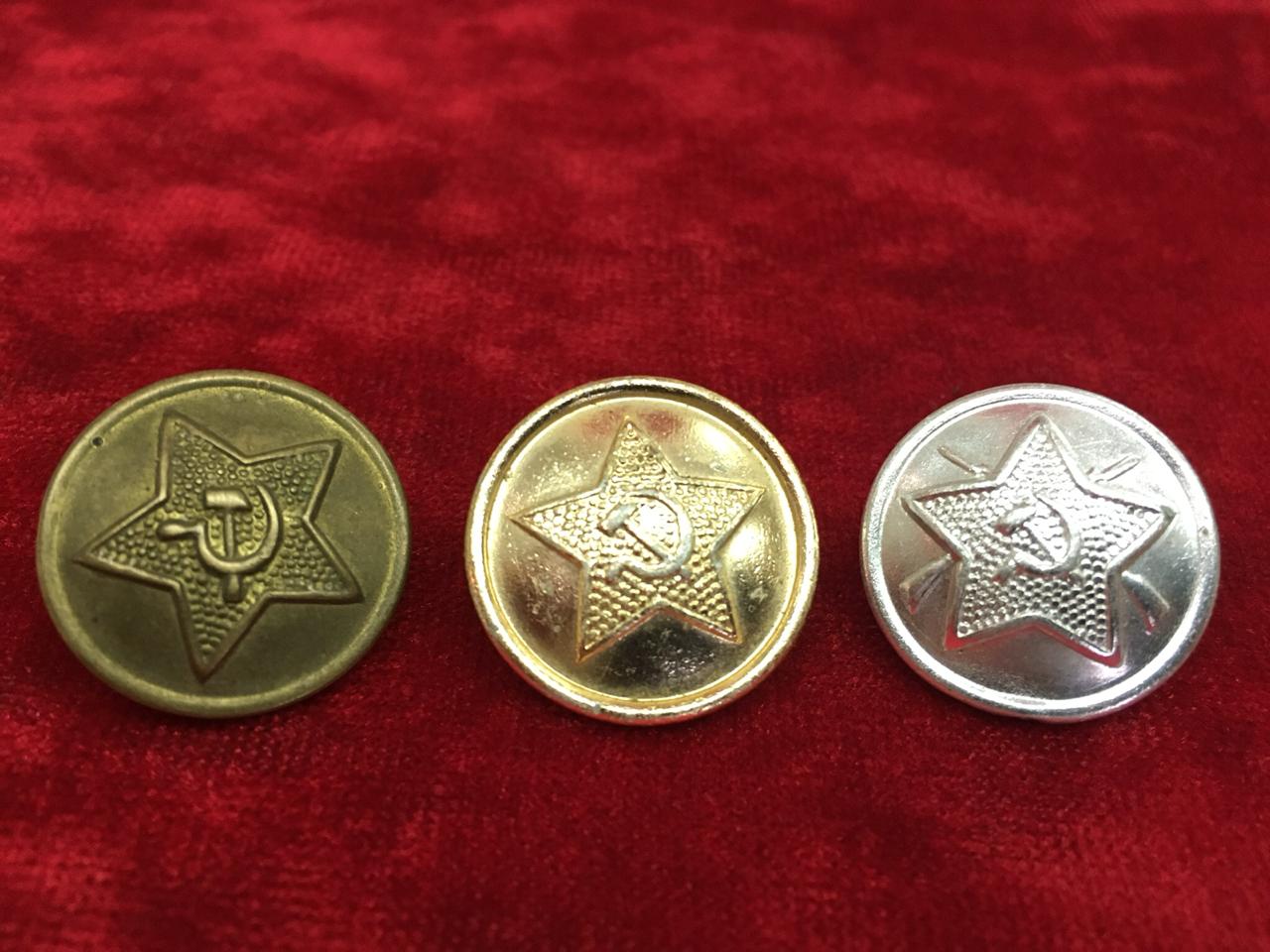 Пуговицы звезда "серп и молот", 3 шт.
