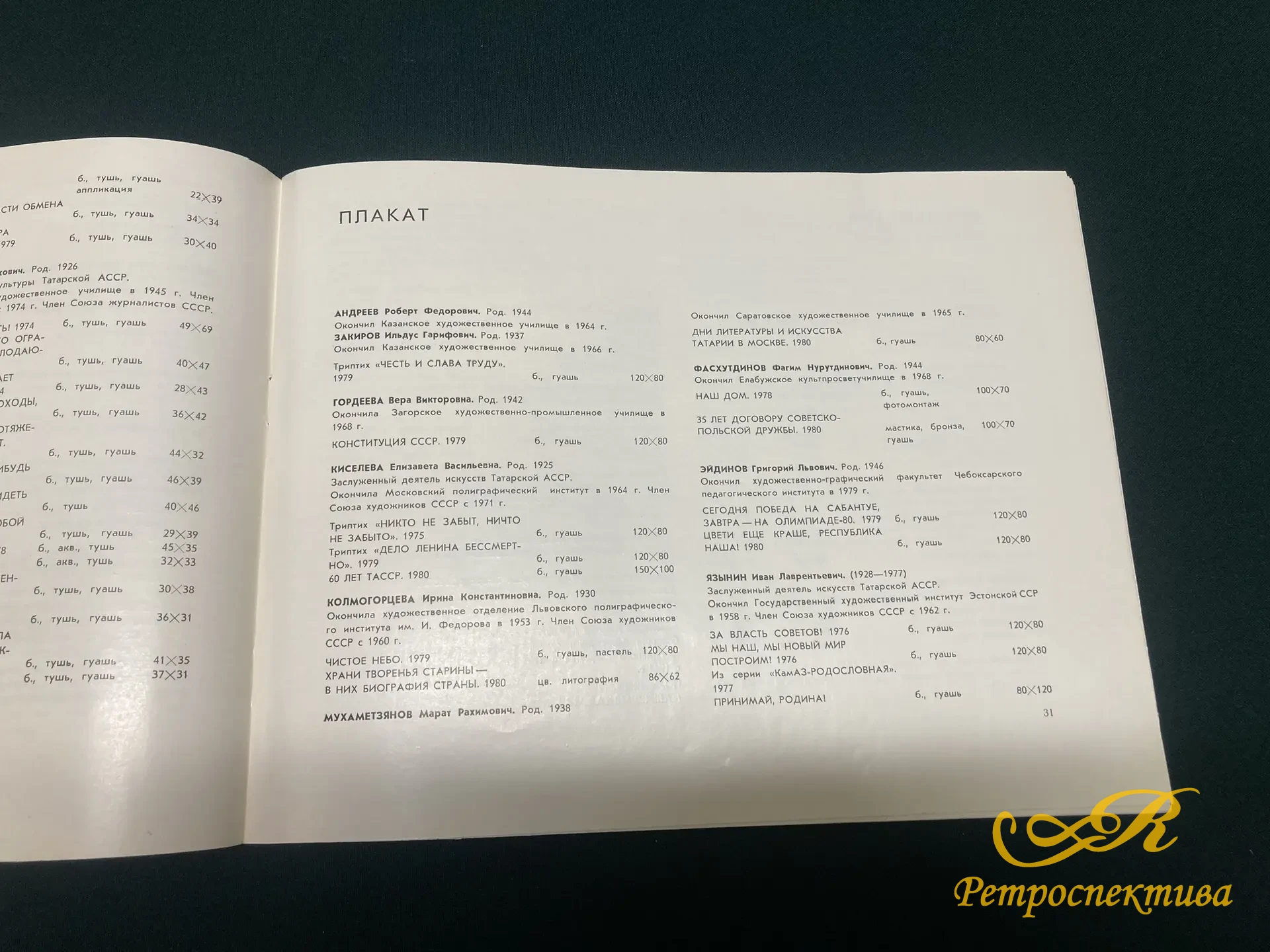 Каталог. Выставка произведений художников Татарии. Казань 1980 г.
