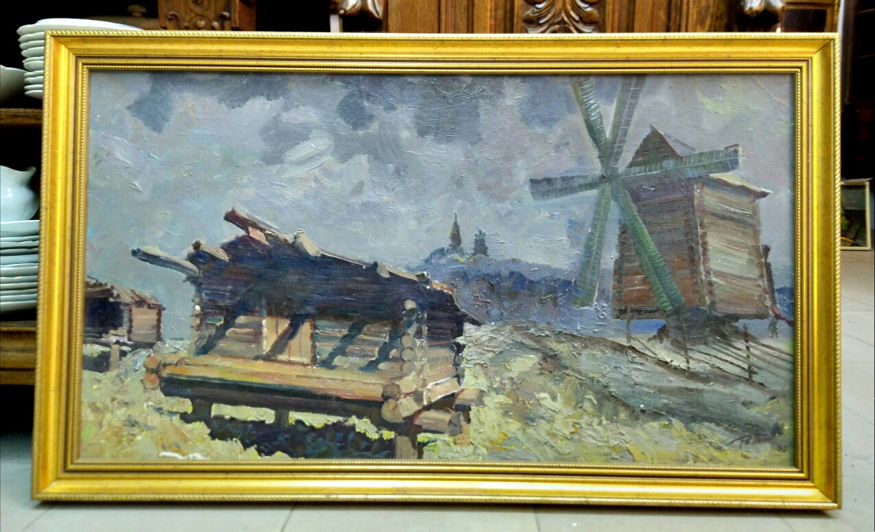 Картина "Малые карелы. Музей"  Художник Попов В.А., 1993 г.