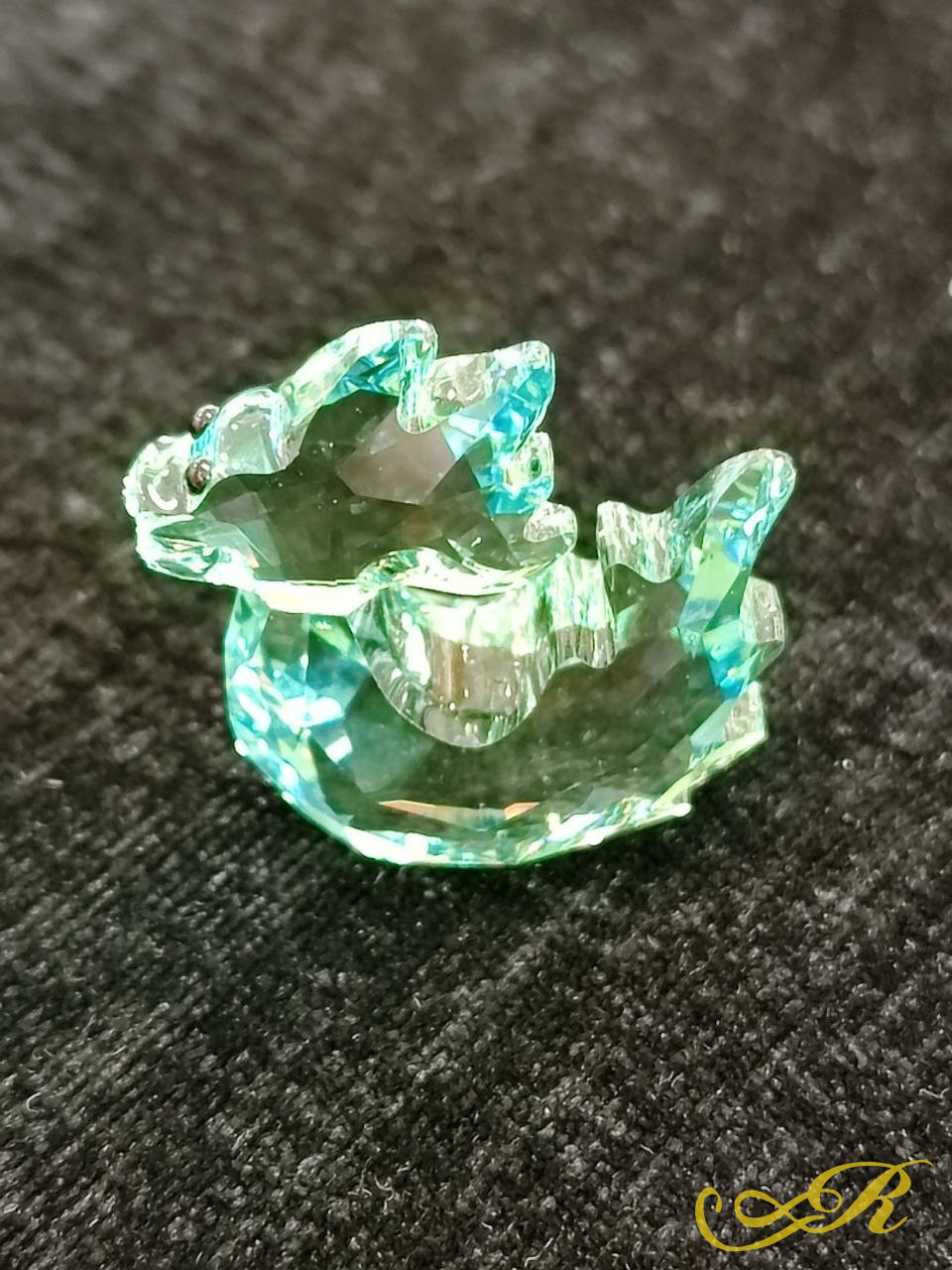  Swarovski "Lucky Dragon" зеленого хрусталя Erinite с глазами из черного хрусталя. 
