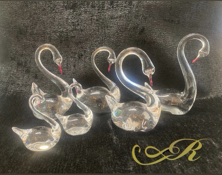 Лебеди хрустальные. 6 шт.