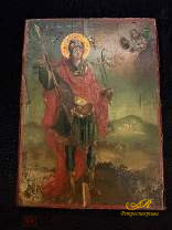 Икона "Никита Воин, бесогон" XVIII век.