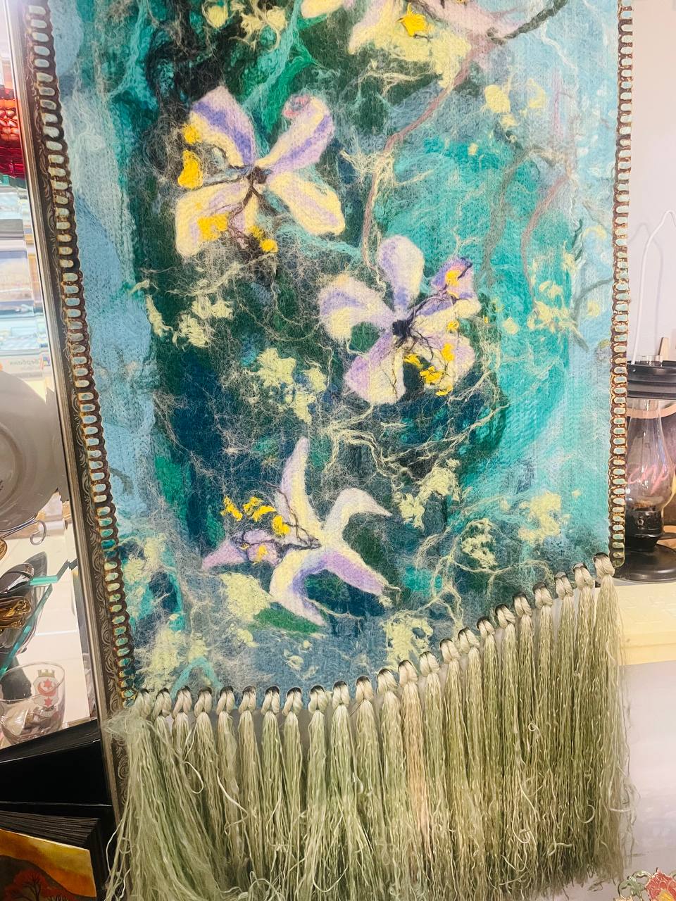 Панно, полотно-войлок, Цветы, 220 см