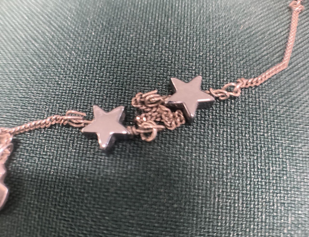 Цепочка с подвесками, серебро , вставки гематит.40 см.