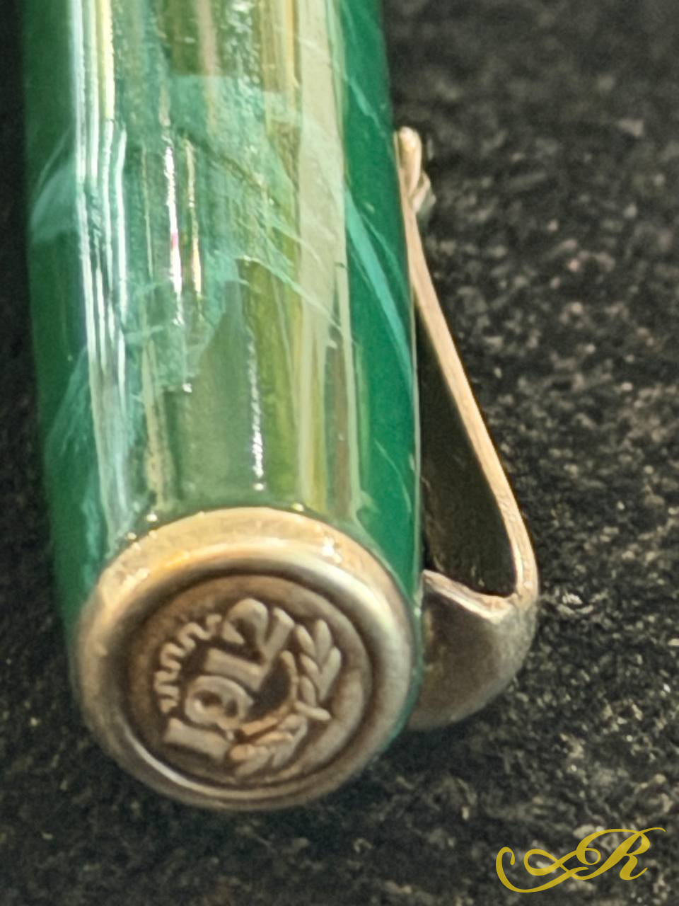Ручка Montegrappa Eleganza, Италия, серебро 925, перо золото 750, зелёная