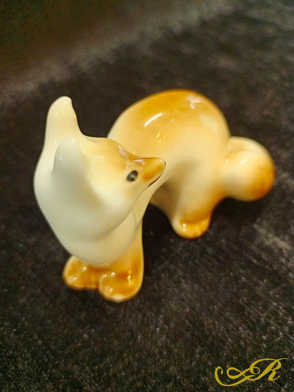  Статуэтка " Куница", фарфор, аэрография, роспись, Ленинградский фарфоровый завод СССР, 1950-1970 гг.