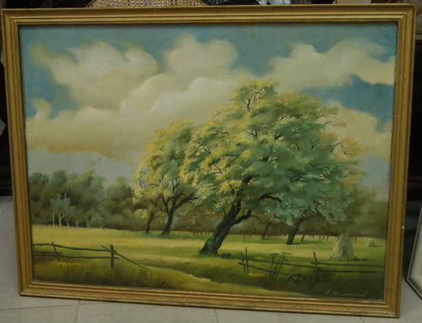 Картина "Пейзаж с цветущими липами", 2 пол. XX в.