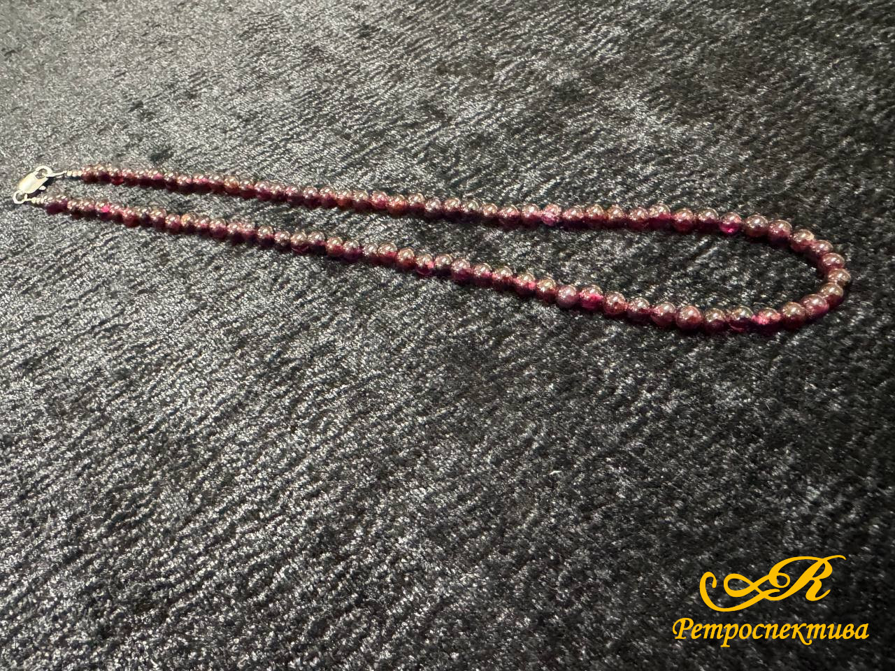 Бусы из граната, винтаж СССР, вес 18,5 гр., длина 40 см