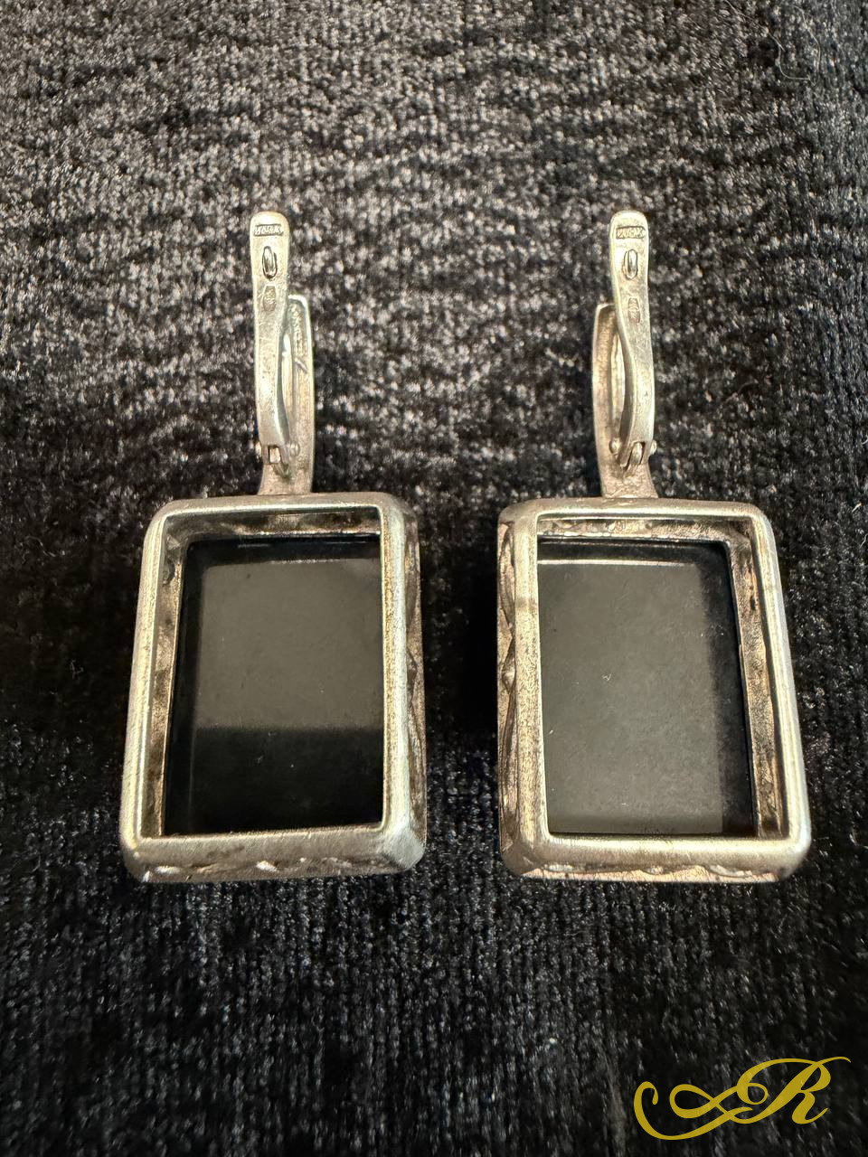 Винтажные серьги СССР, серебро 925 пр, агат