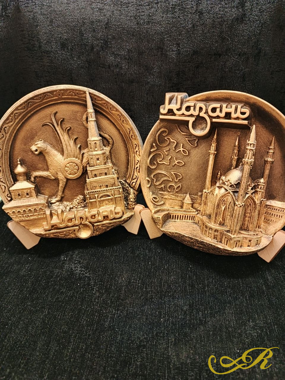 Тарелки сувенирные Казань. Ручная работа, бетонная мастика. 16 см 