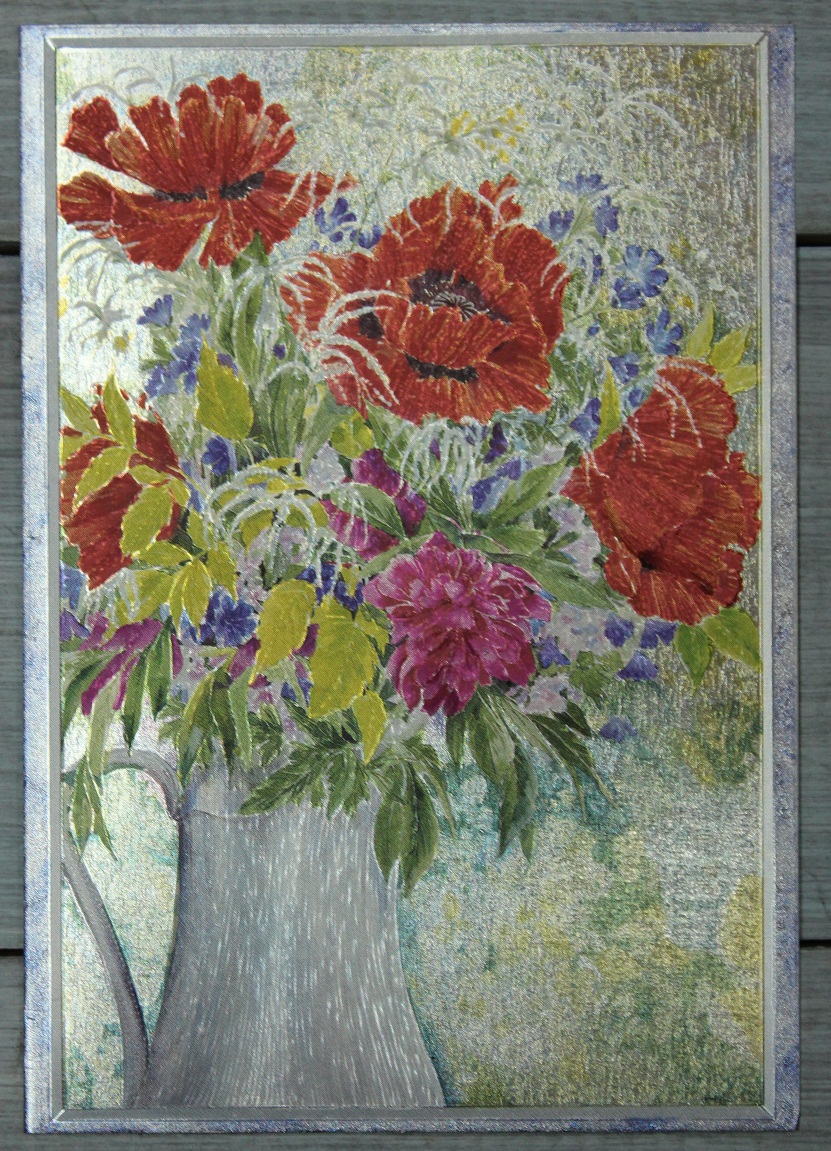 Открытка "Натюрморт с маками", Англия, кон. ХХ в.