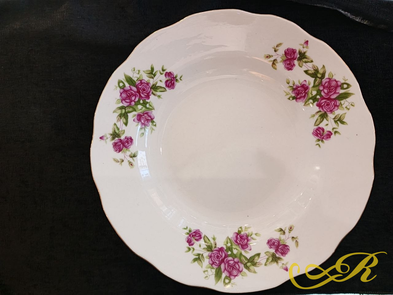  Винтажные фарфоровые  суповые тарелки фабрики Liling Porcelain  экспортного производства из провинции Хунань, Китай)  «Made in China». 1970-1980-е годы.  В наборе 12 тарелок. Диаметр 23 см. 