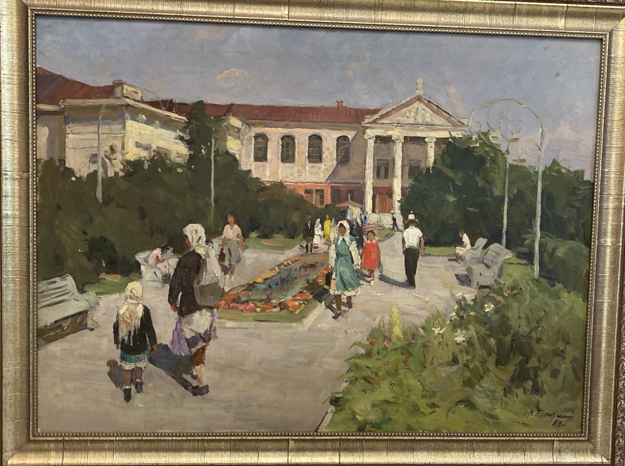 Картина "На сквере" В. П.Панфилов 1959 г. холст, масло. 70 х 95 см.