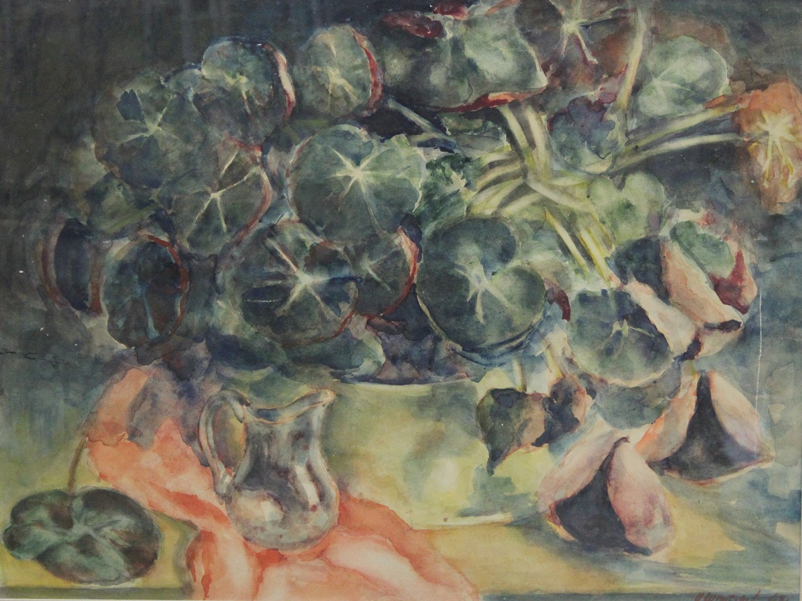 Картина "Натюрморт с бегонией", художник И. Шпитонов 1948г.