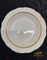 Суповая тарелка, фаянс СССР, Дулево, диаметр 23,5 см. за комплект 3 штуки