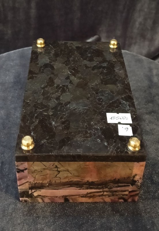 Шкатулка родонит 7.5х16.5х10см