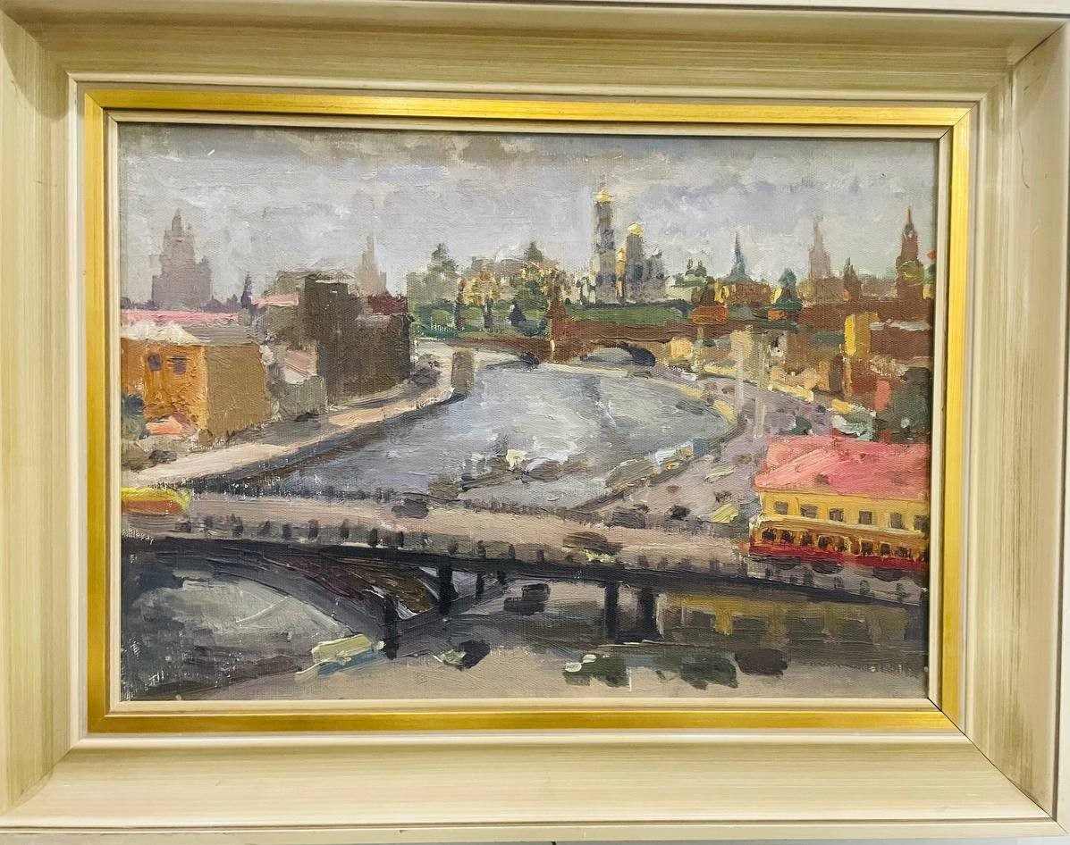 Г. Рахманкулова картина "Москва. Раушская Набережная" 1955 год