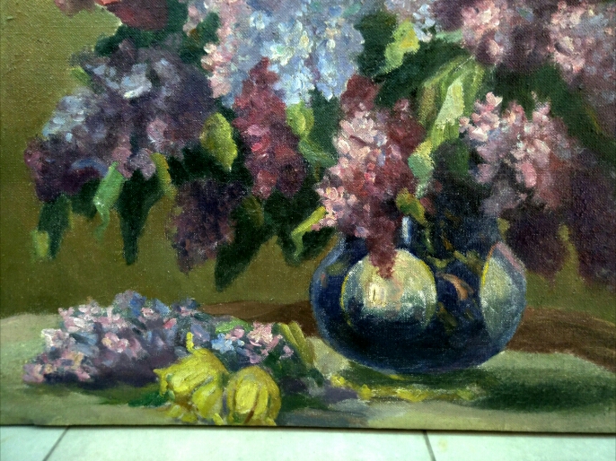 Картина "Натюрморт с сиренью"