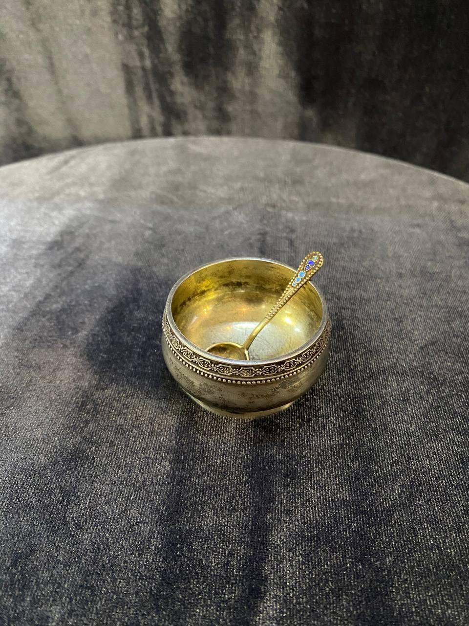 Солонка серебро 875 пробы