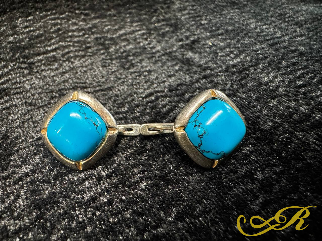 Винтажные серьги из серебра 925 пр, камень бирюза. Вес изделия 8,3 гр.