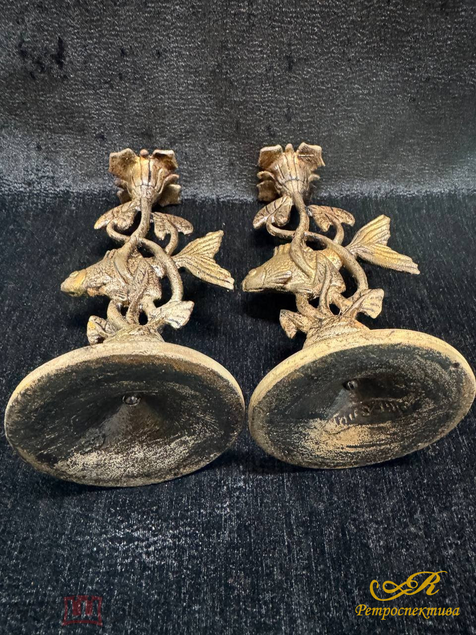 Подсвечники пара, бронза 2 полов.ХХ в, Касли.