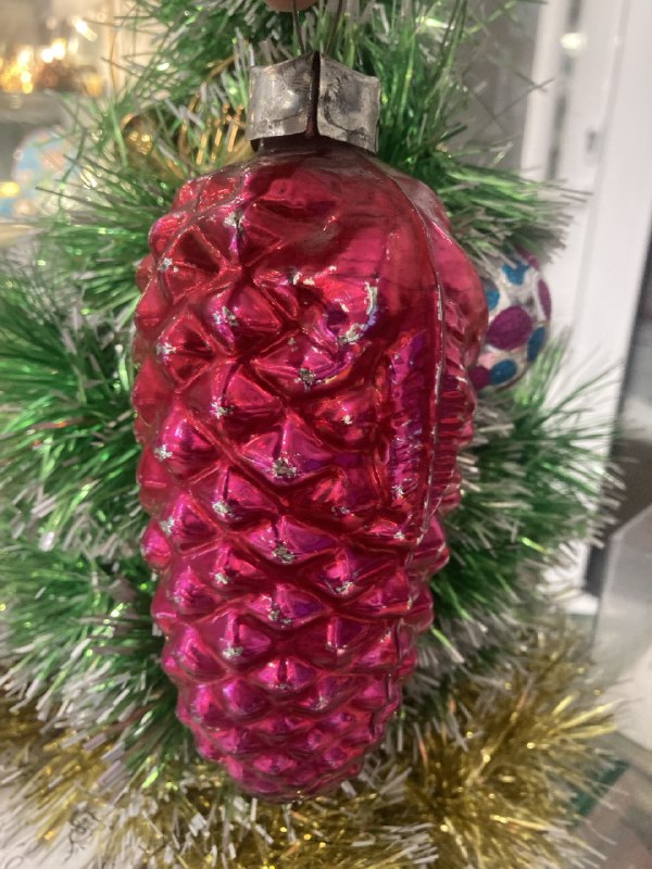 Елочная игрушка - гигант  "Шишка" Кремлевская.  16 см. СССР