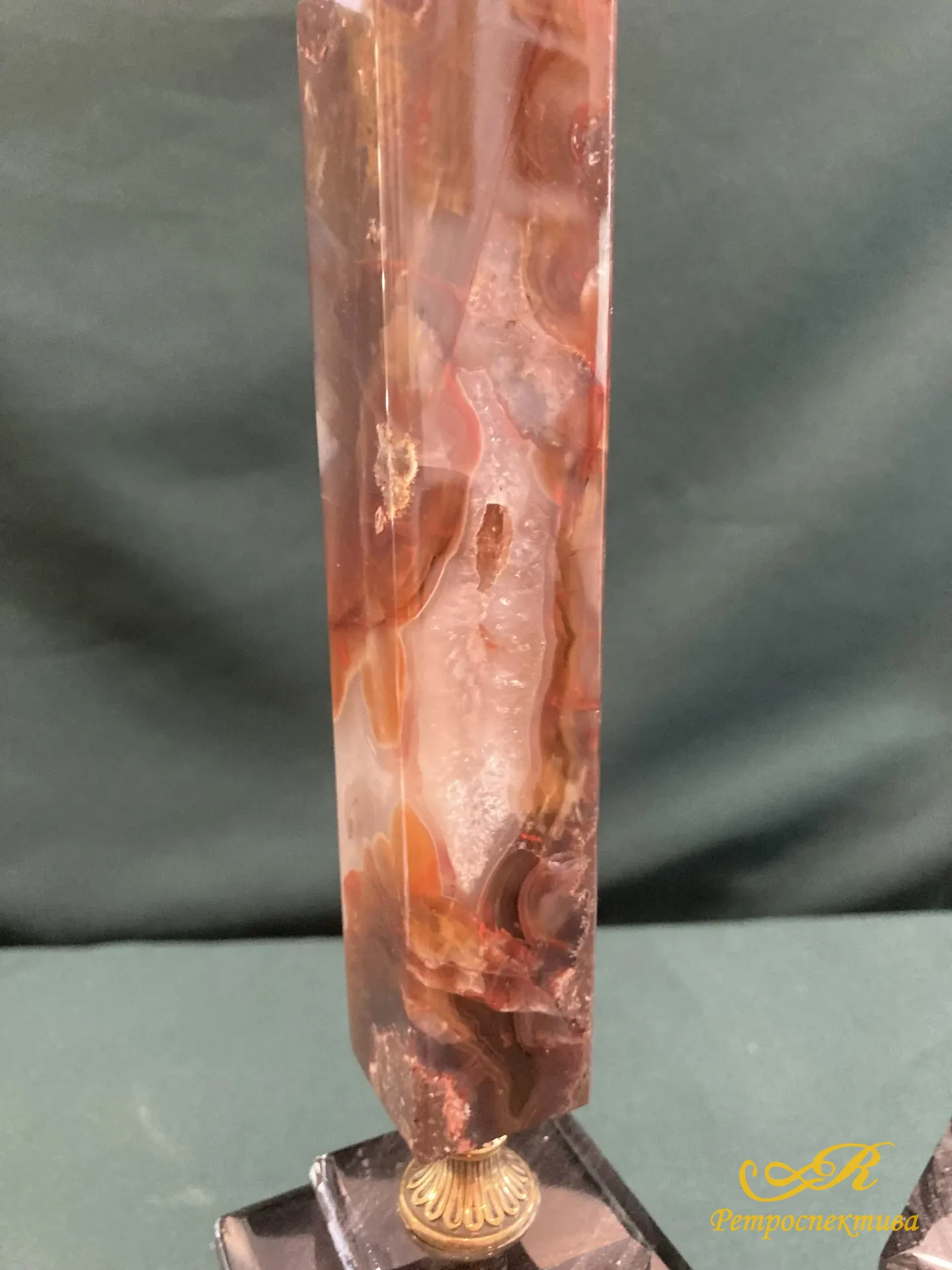 Подсвечники 2 шт. Яшма, бронза.