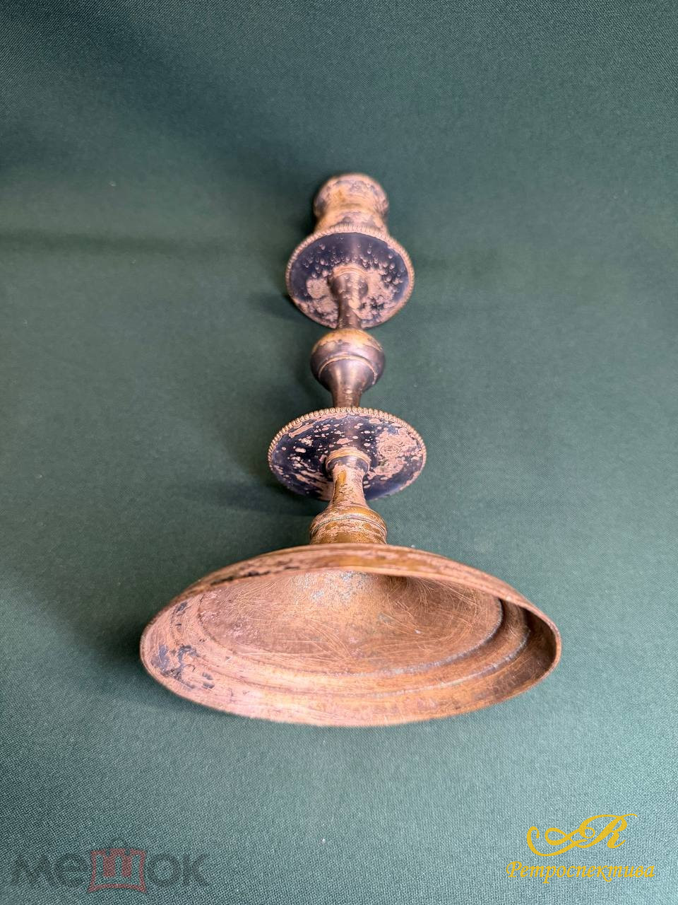 Подсвечник Варшава серебрение, латунь, высота 22 см, клеймо