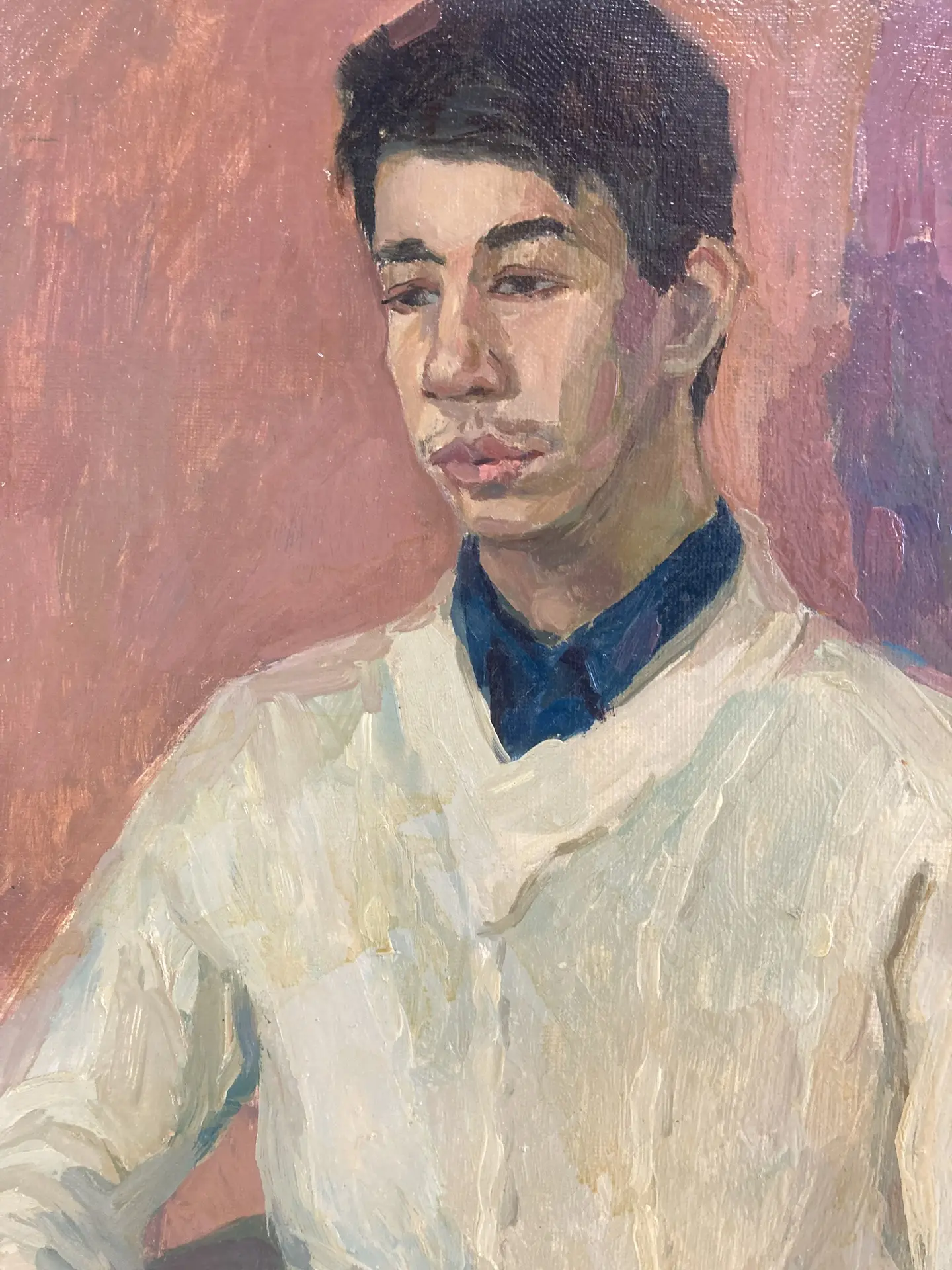 РАСПРОДАЖА ! Портрет: молодой человек в желтом. Художник Донцова. СССР. Холст, масло.