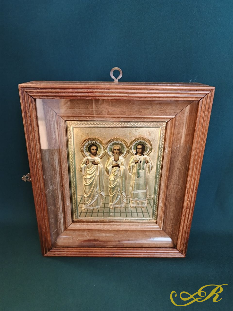 Икона «Святые мученики Гурий, Самон и Авив» в серебряном окладе. Москва, конец XIX – начало XX века