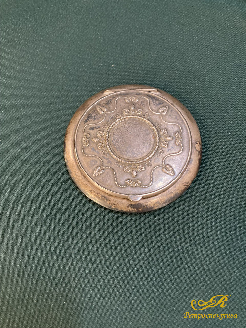 Зеркало серебро 875 пр. 70,5 гр. СССР Ленинградский ювелирный завод. Диаметр 6,8 мм