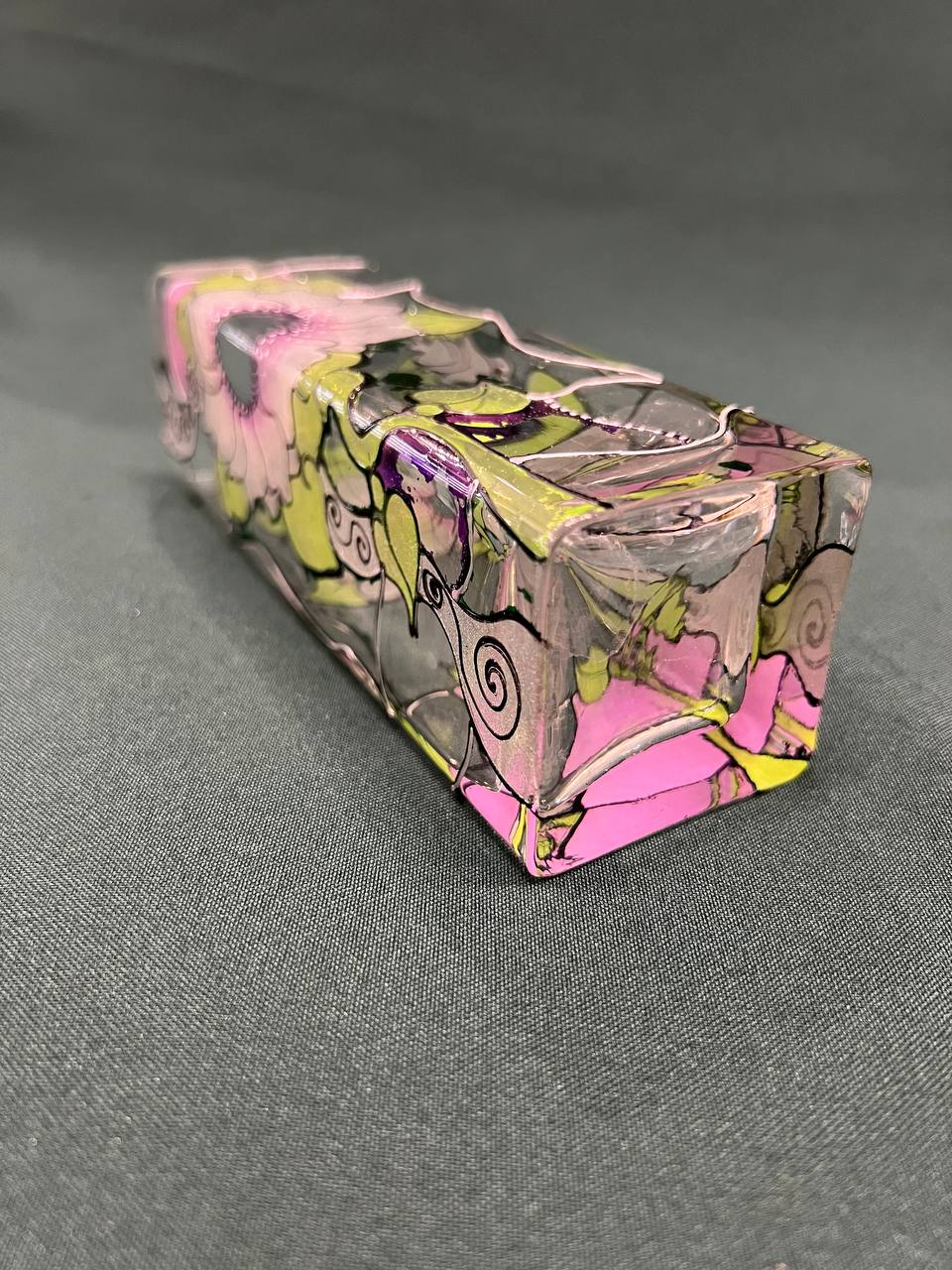 Ваза стекло, ручная роспись.