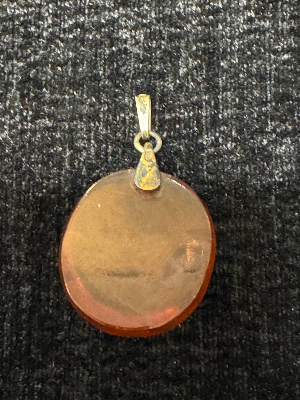 Подвеска серебро с янтарем, 875 пр.