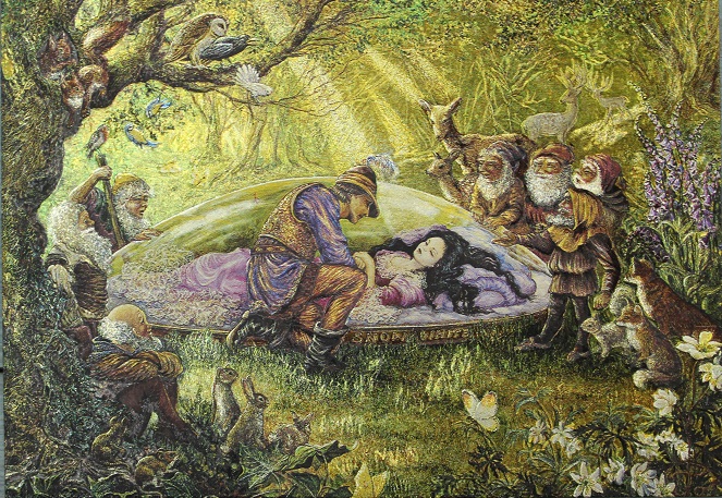 Открытка "Белоснежка и семь гномов", Англия, кон. ХХ в.