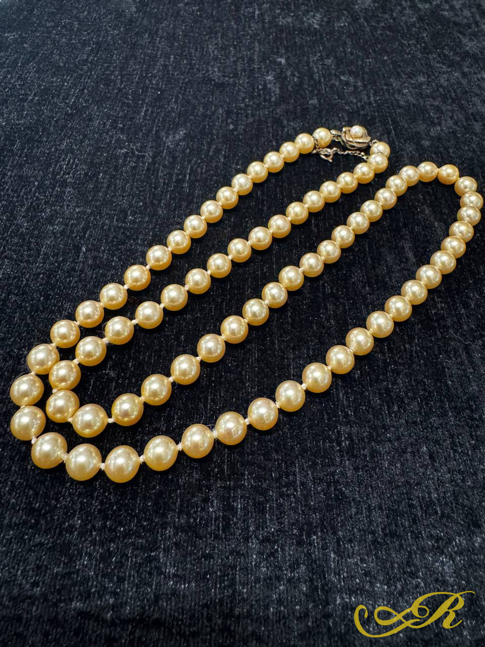 Бусы из искусственного золотого жемчуга. Majorka Испания.  