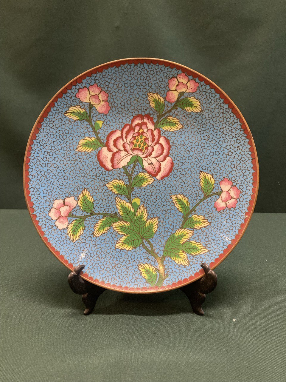 Тарелка Клуазонне. Китай  50- ые г. прошлый век, диаметр 20 см.