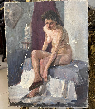 РАСПРОДАЖА ! Картина в стиле "ню" Прытков А.СССР. Холст, масло. 52,5 х 40 см.