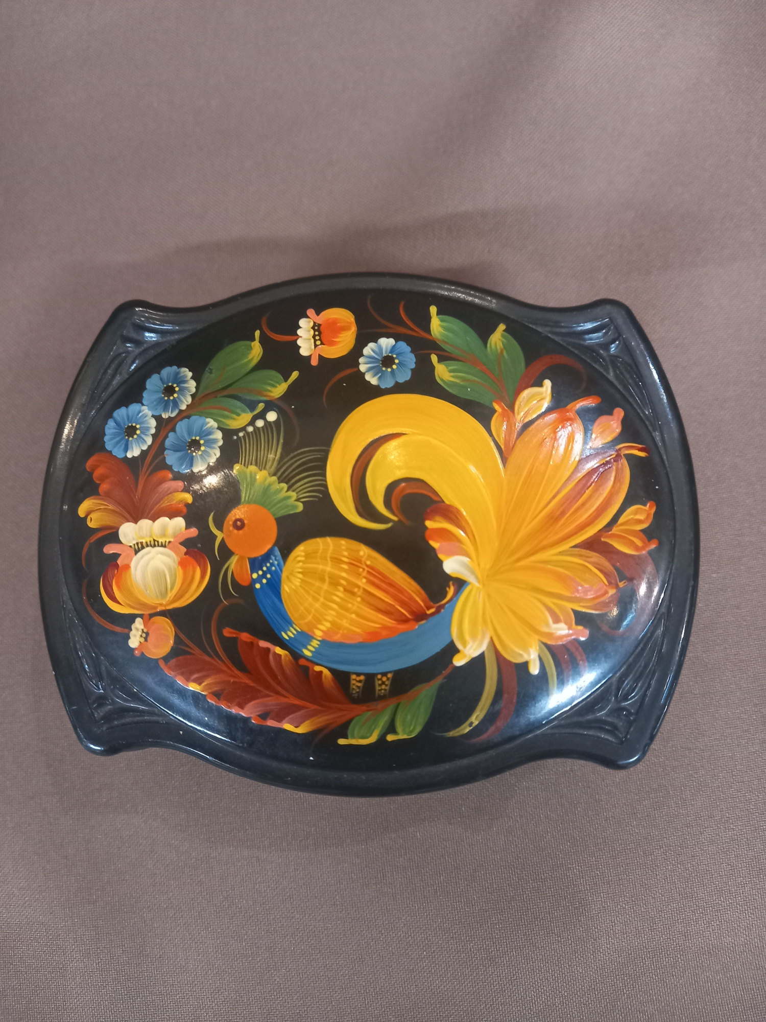 Шкатулка, пластик, живопись. СССР.