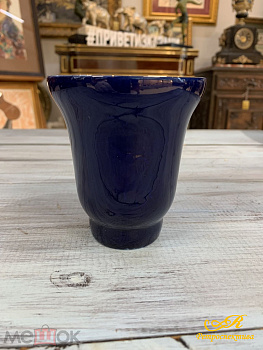 Фарфоровый бокал, кобальт, золочение, высота 10 см.