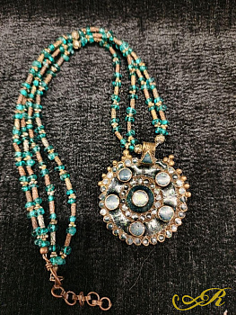  Кулон мандала. Стиль БОХО.Бронза. Натуральные камни.Этника винтаж.Сакральный символ гармонии и баланса