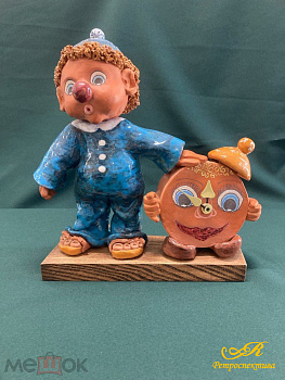 Часы «Клоун» настольные керамические. Авторская работа.