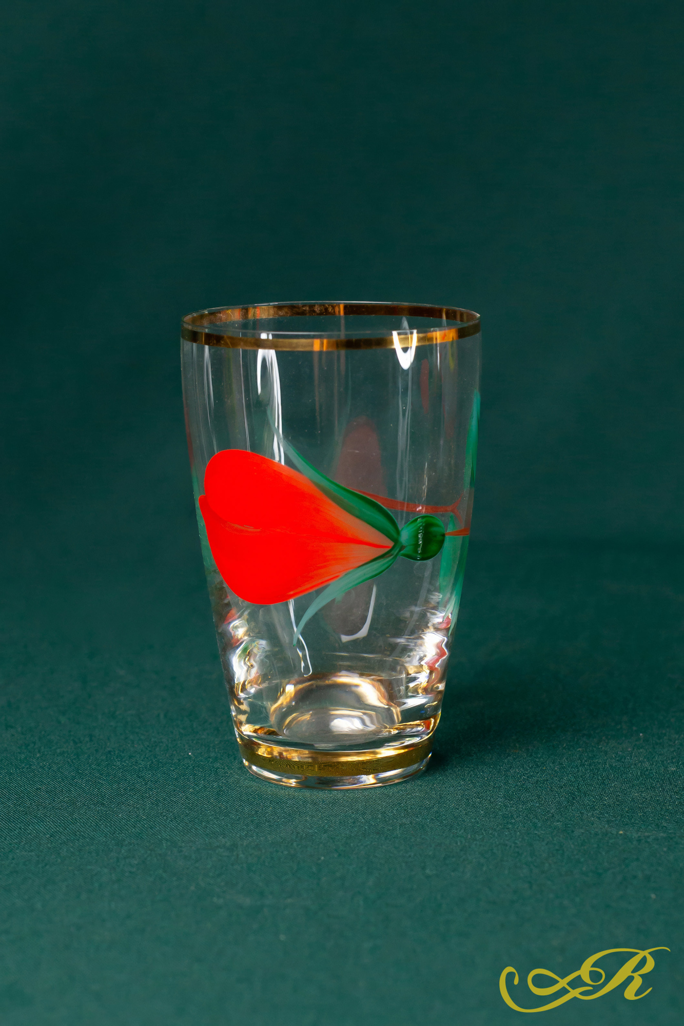 Графин СССР, 2 бокала, стекло, золочение, живопись